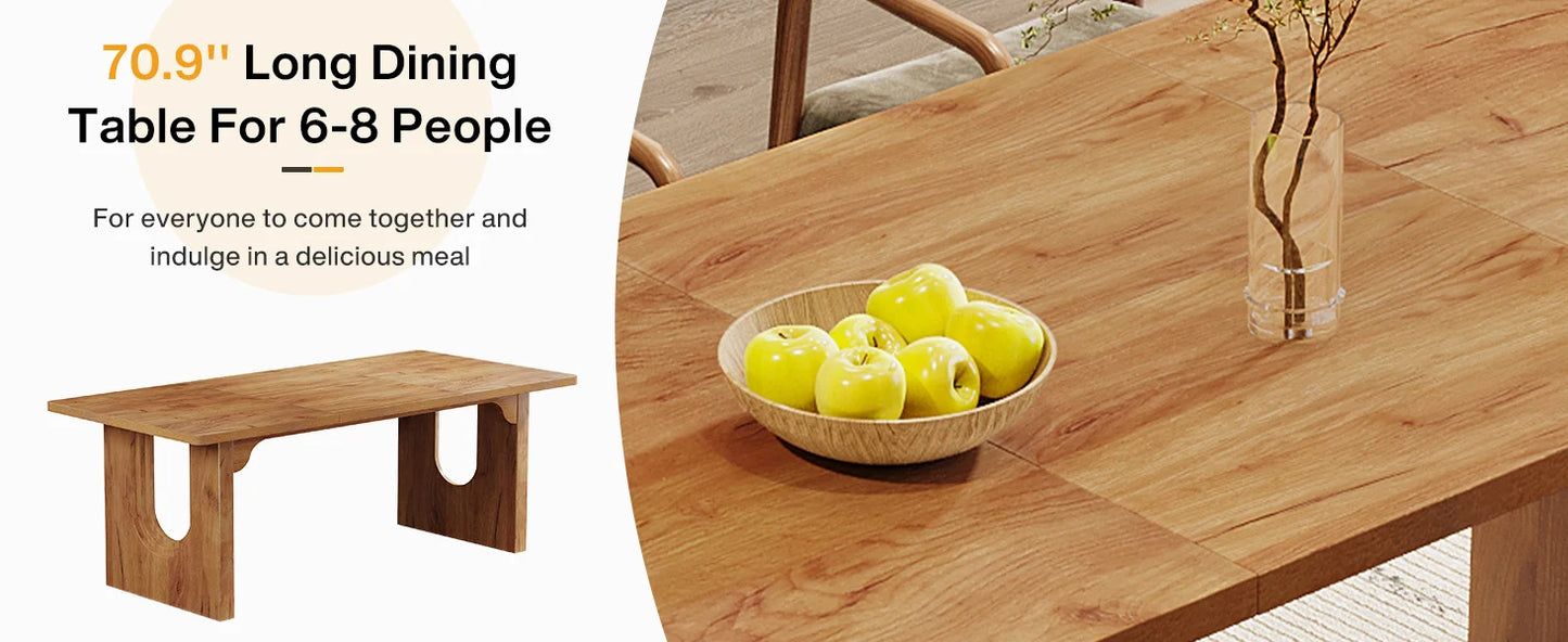 71" Modern Wood Dining Table