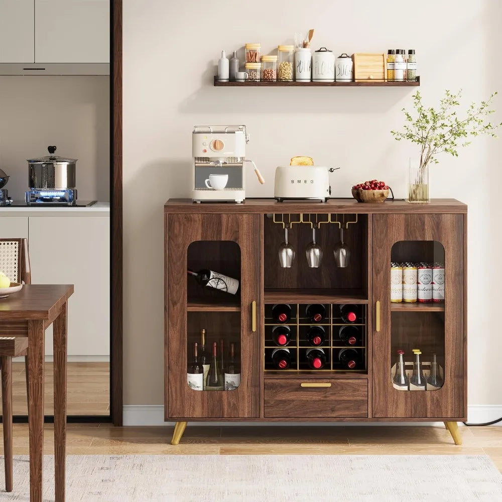 40" Contemporary Wooden & LED Light Bar/Buffet