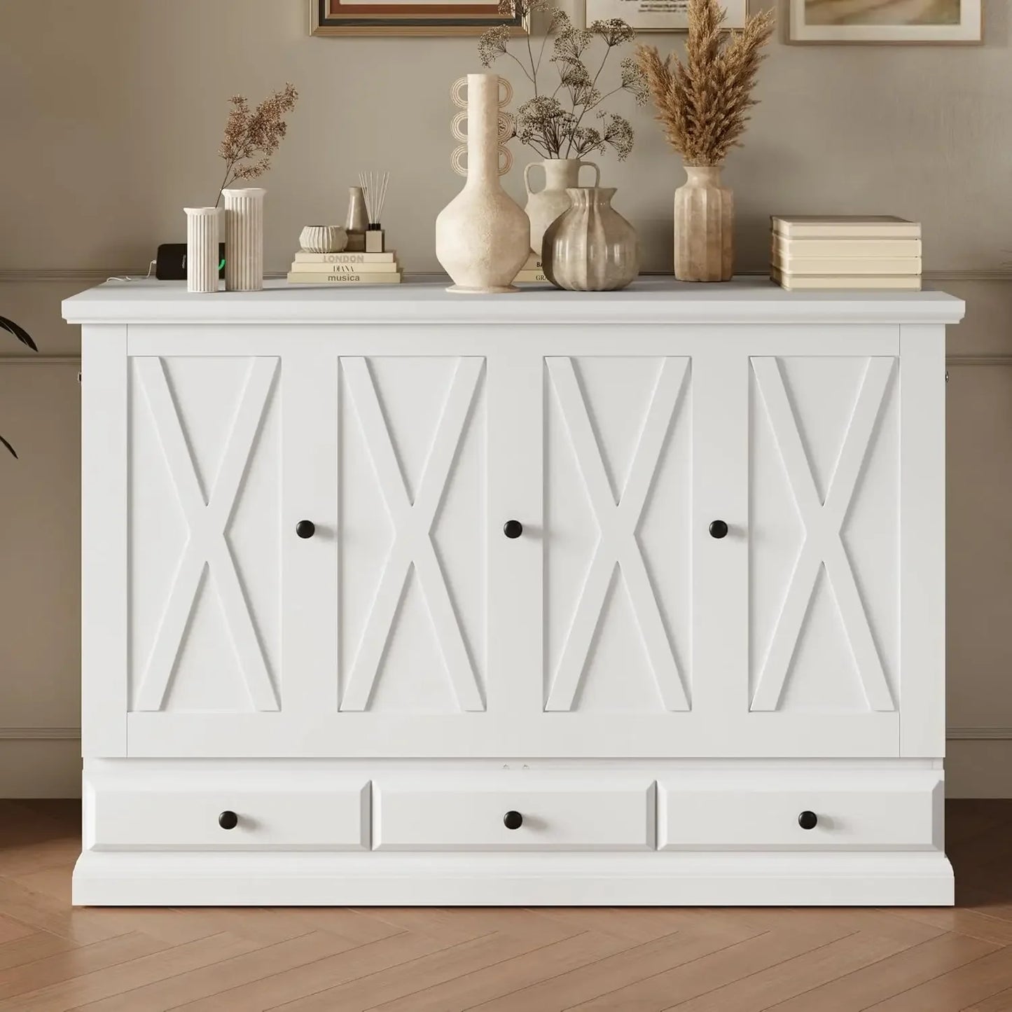 Solid Pine Full Murphy Bed