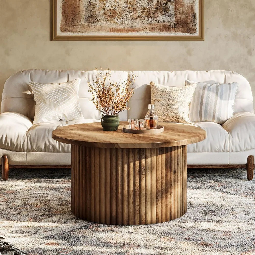 31.5" Fluted Drum Coffee Table