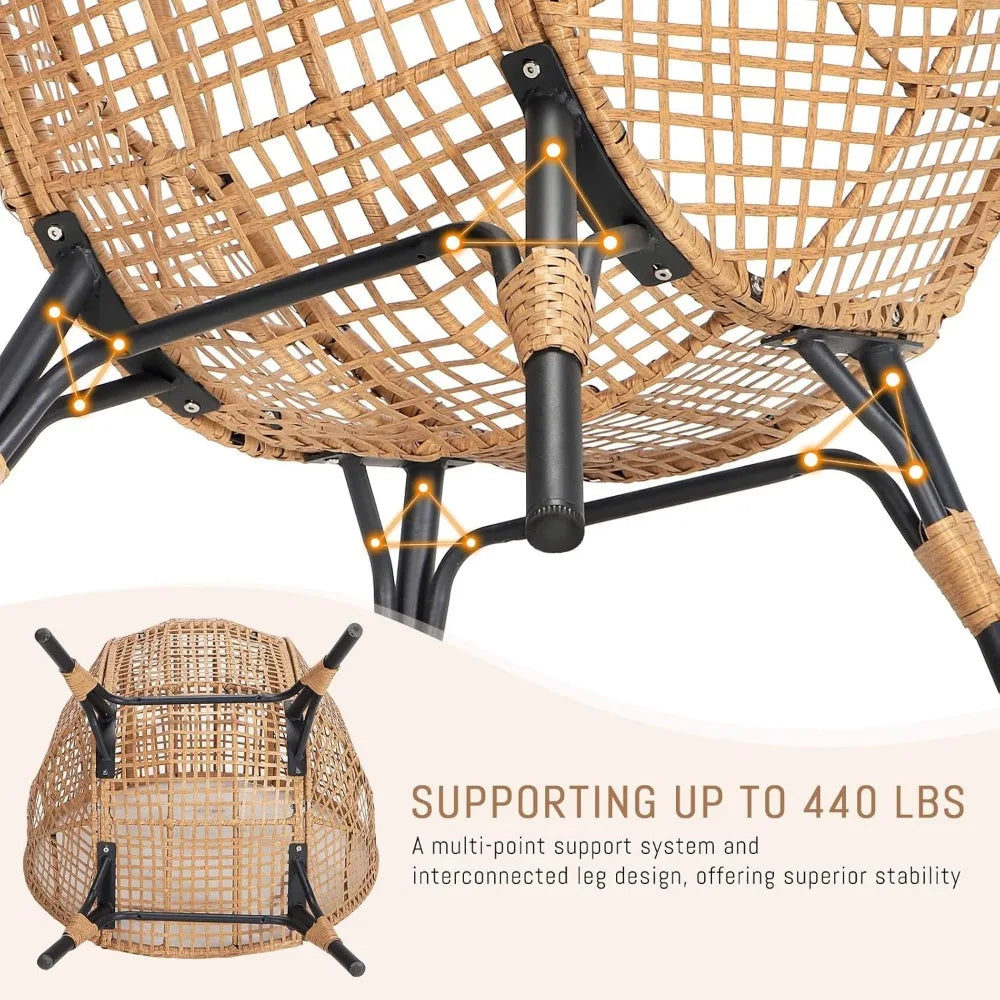 Whicker Egg Chair With Ottoman