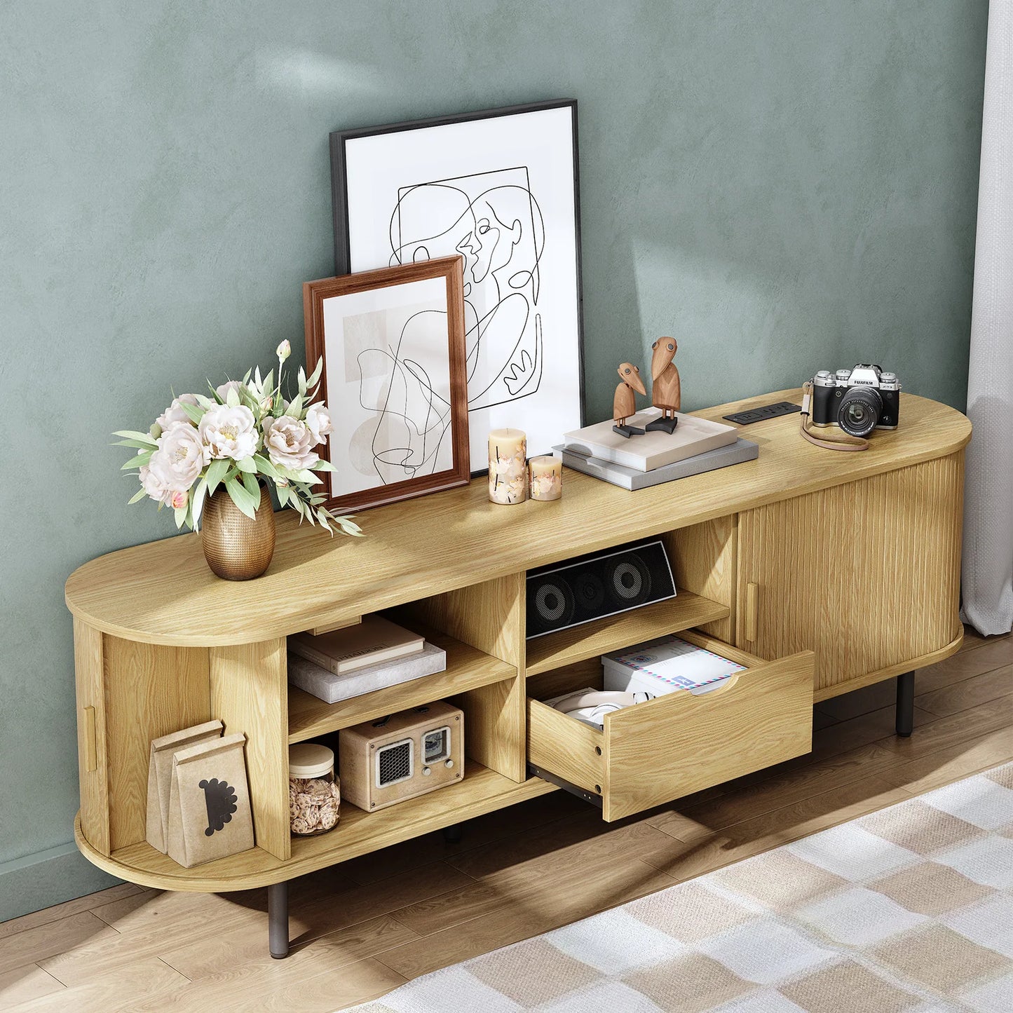 69" Mid Century Modern TV Stand