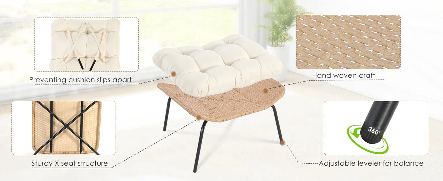 Whicker Egg Chair With Ottoman