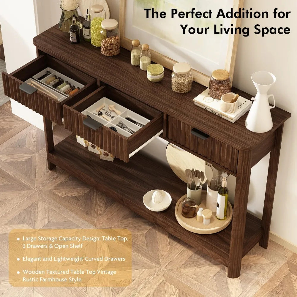 BOHO Fluted Console Table