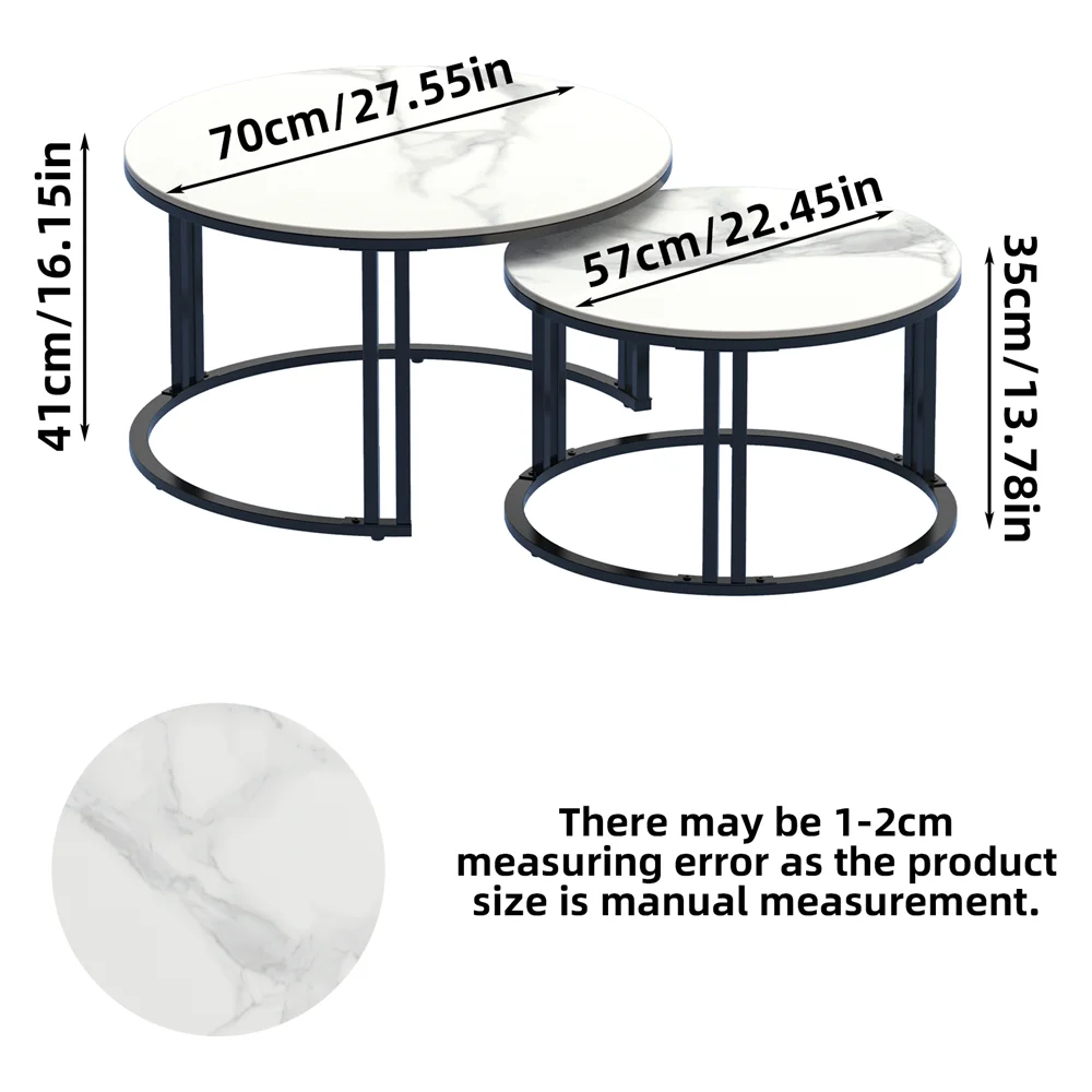 Round Marble Coffee & End Table