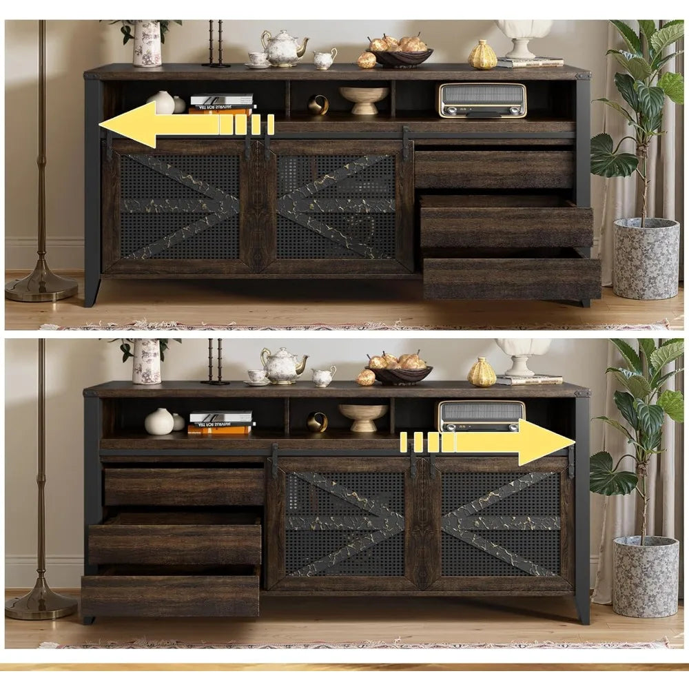 70" Rustic Farmhouse Entertainment Center