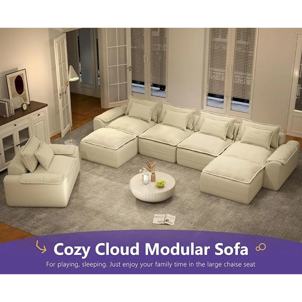 152" Cloud U-Shaped Sectional