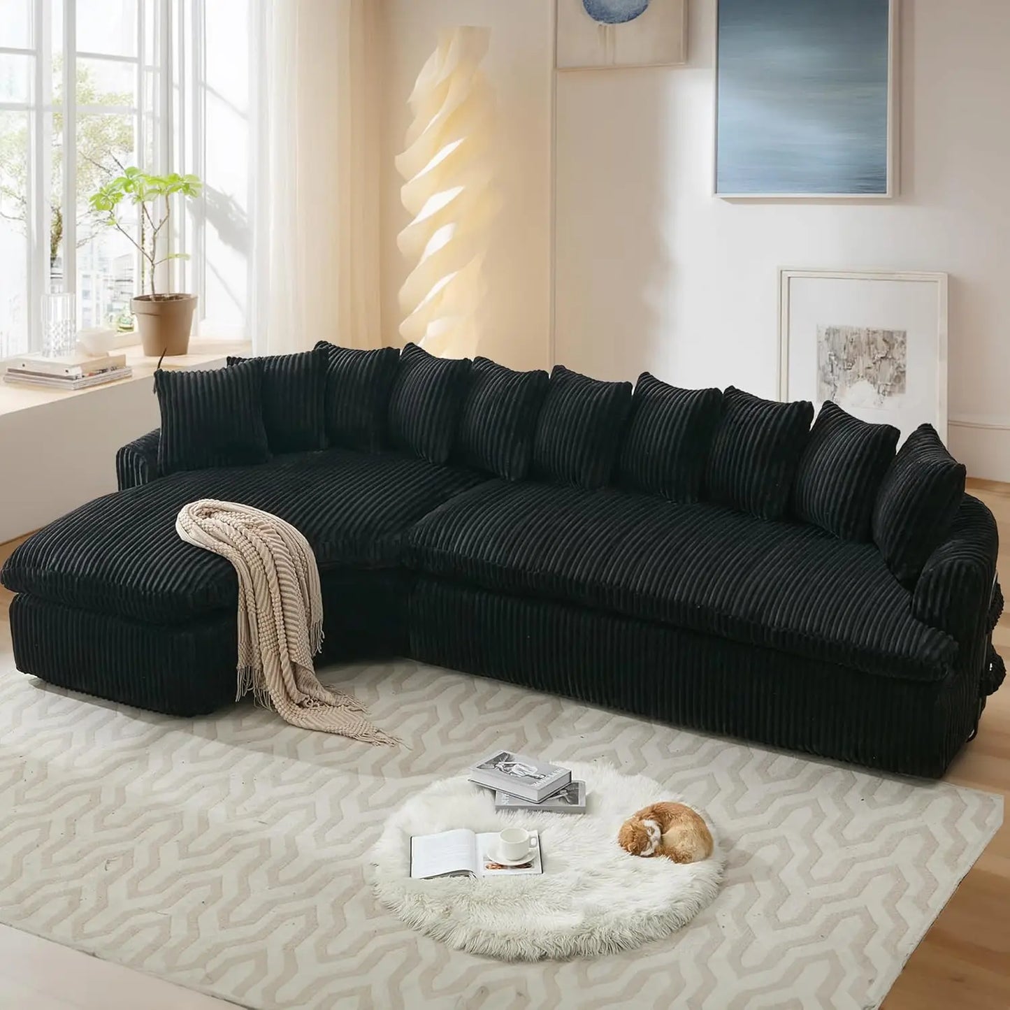 127'' Curved Cloud Corduroy Couch