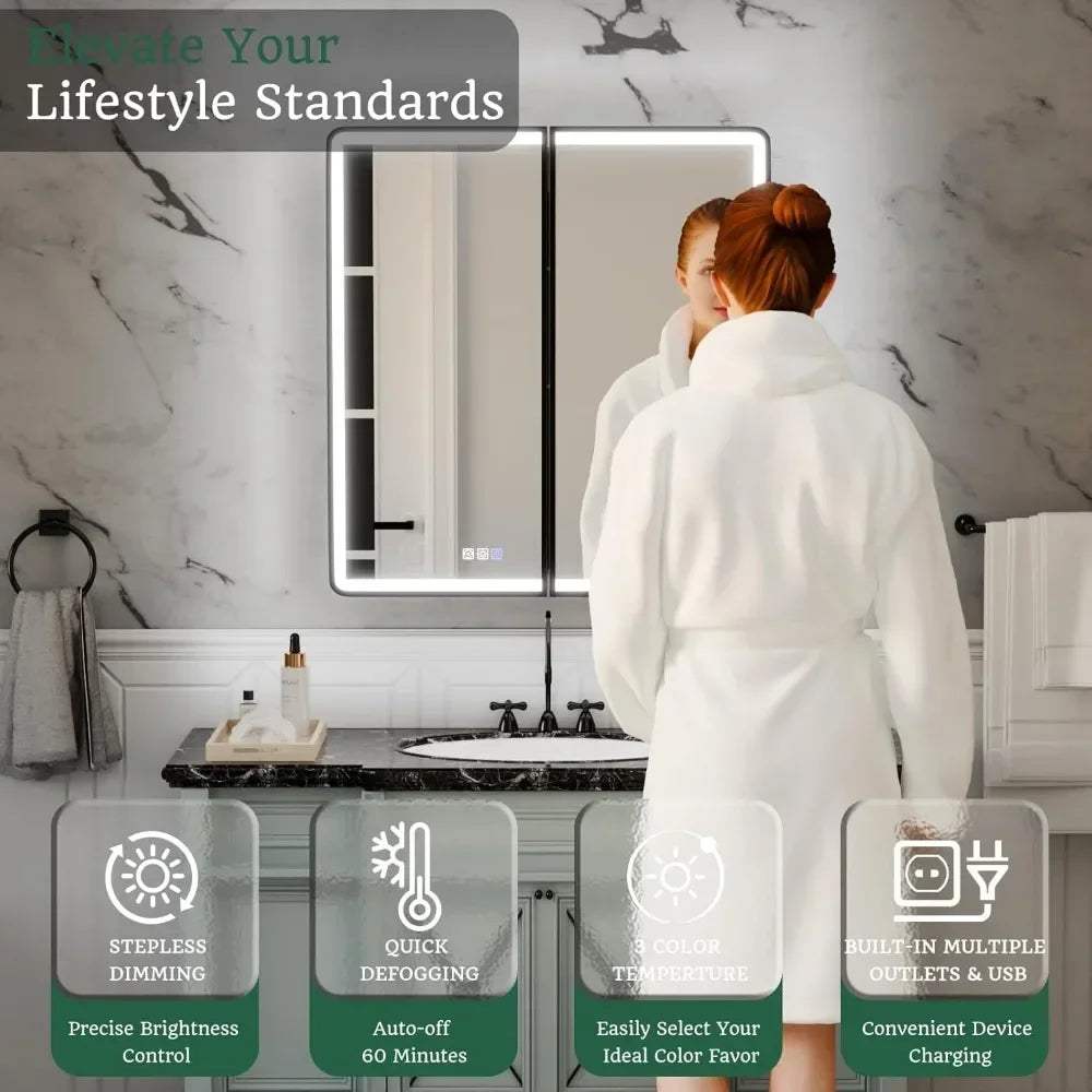 30x32 Lighted Medicine Cabinet with Mirror