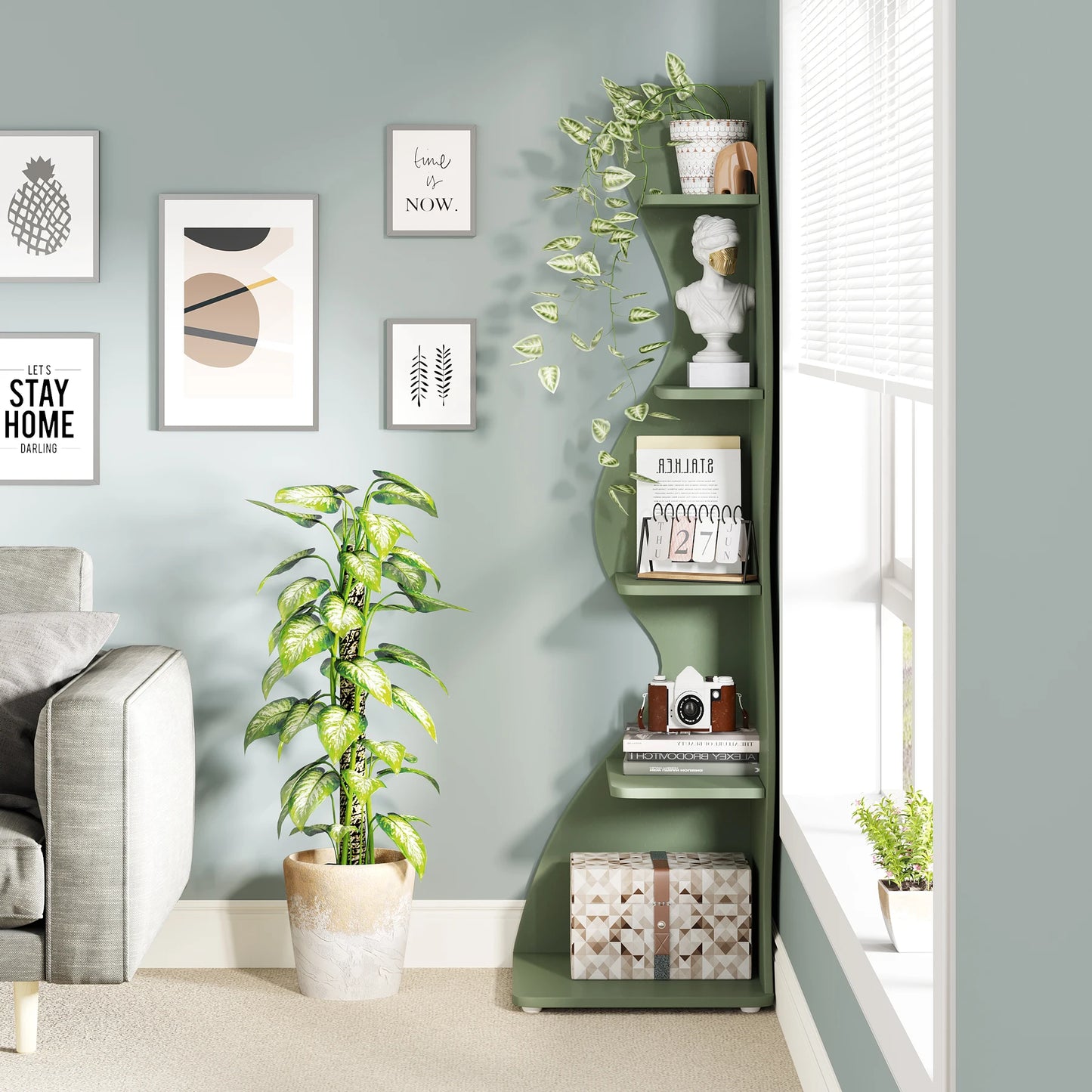 Modern Wavy Corner Shelf