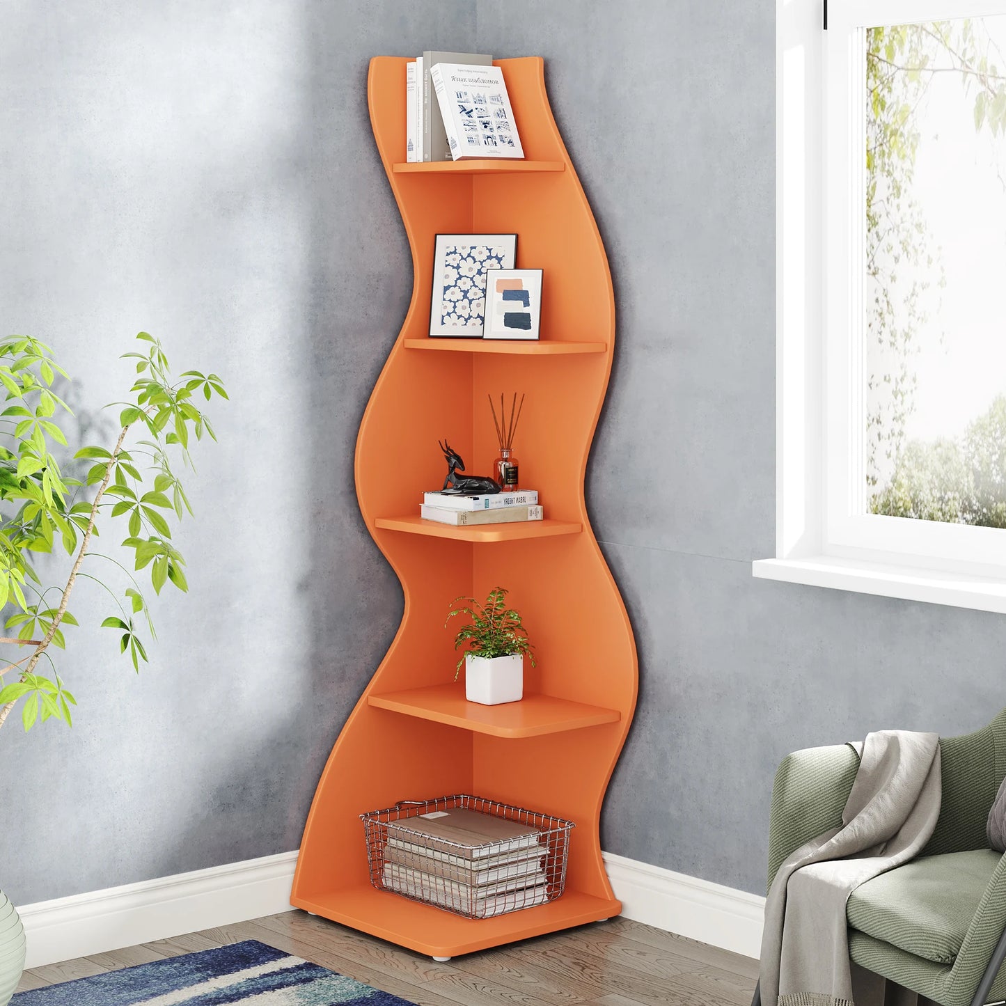 Modern Wavy Corner Shelf