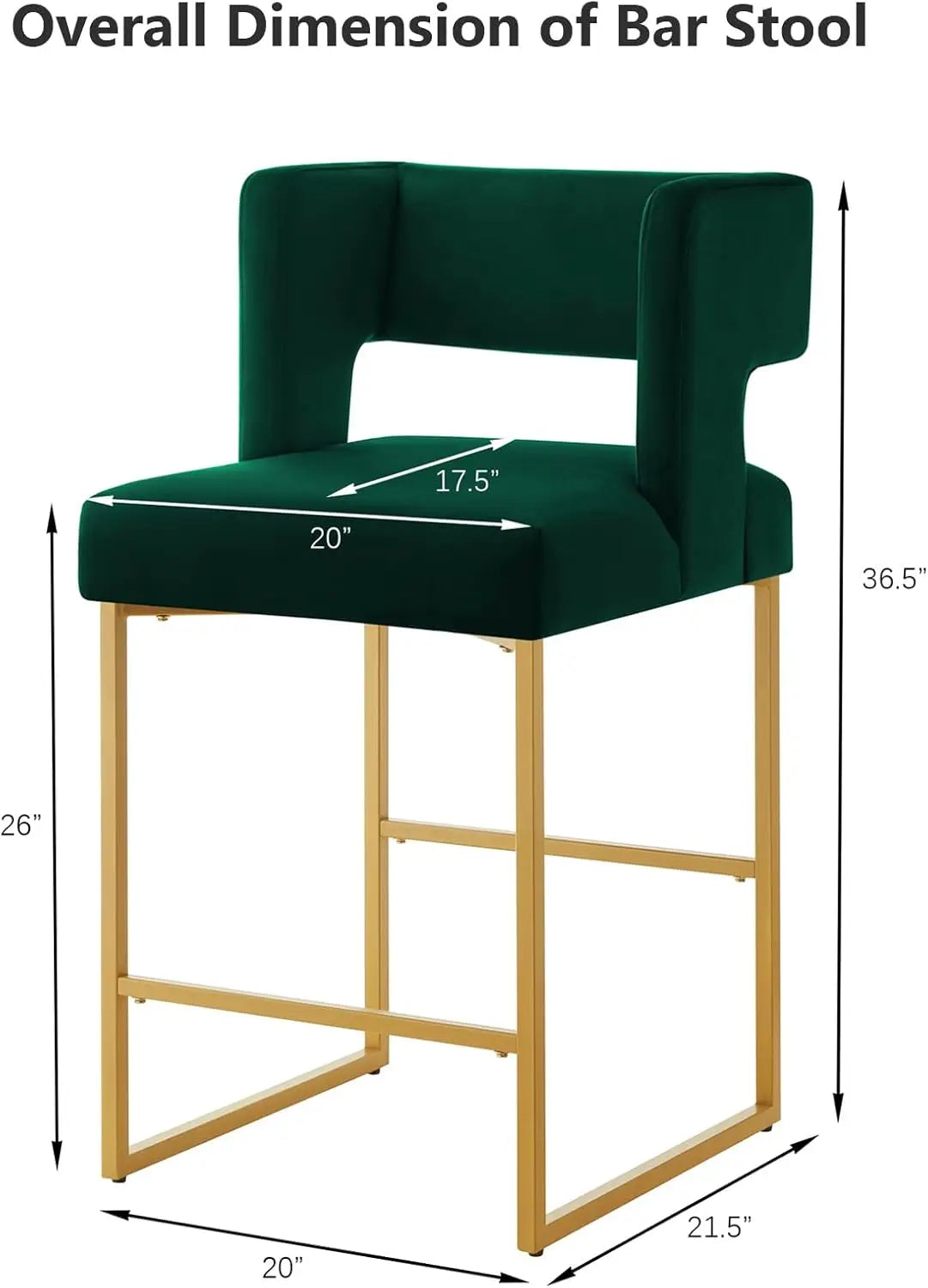 Square Counter Height Bar Stools Set of 2