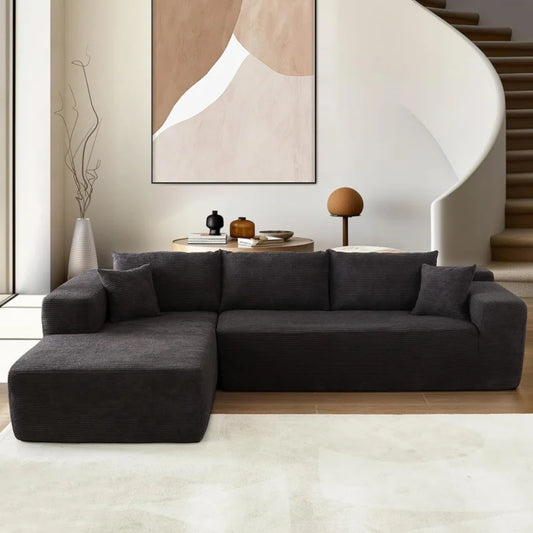 104" L-Shape Cloud Sofa with Chaise & Deep Seats
