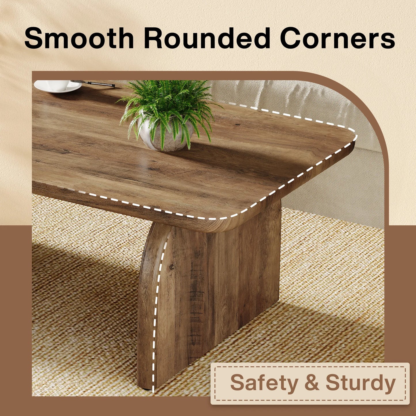 47" Farmhouse Rectangular Coffee Table