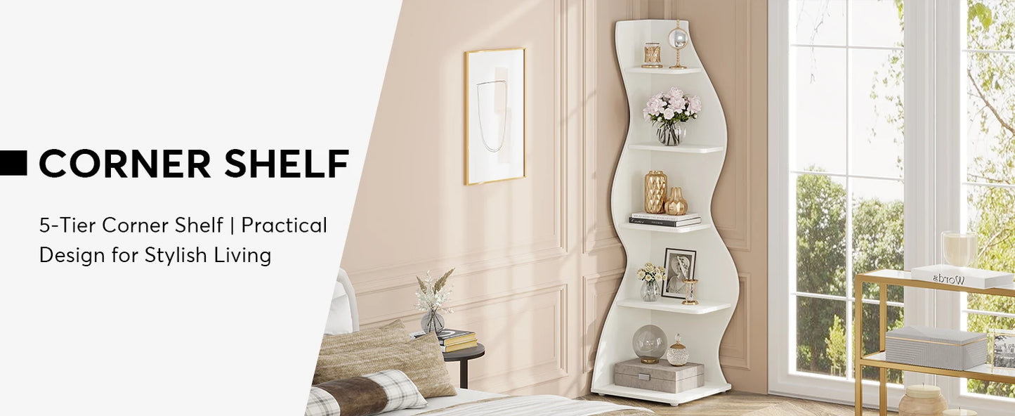 Modern Wavy Corner Shelf