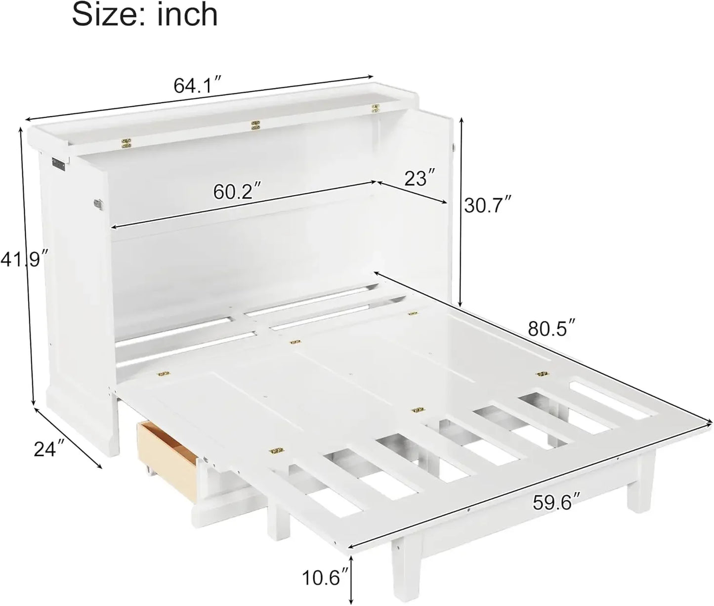 Solid Pine Full Murphy Bed