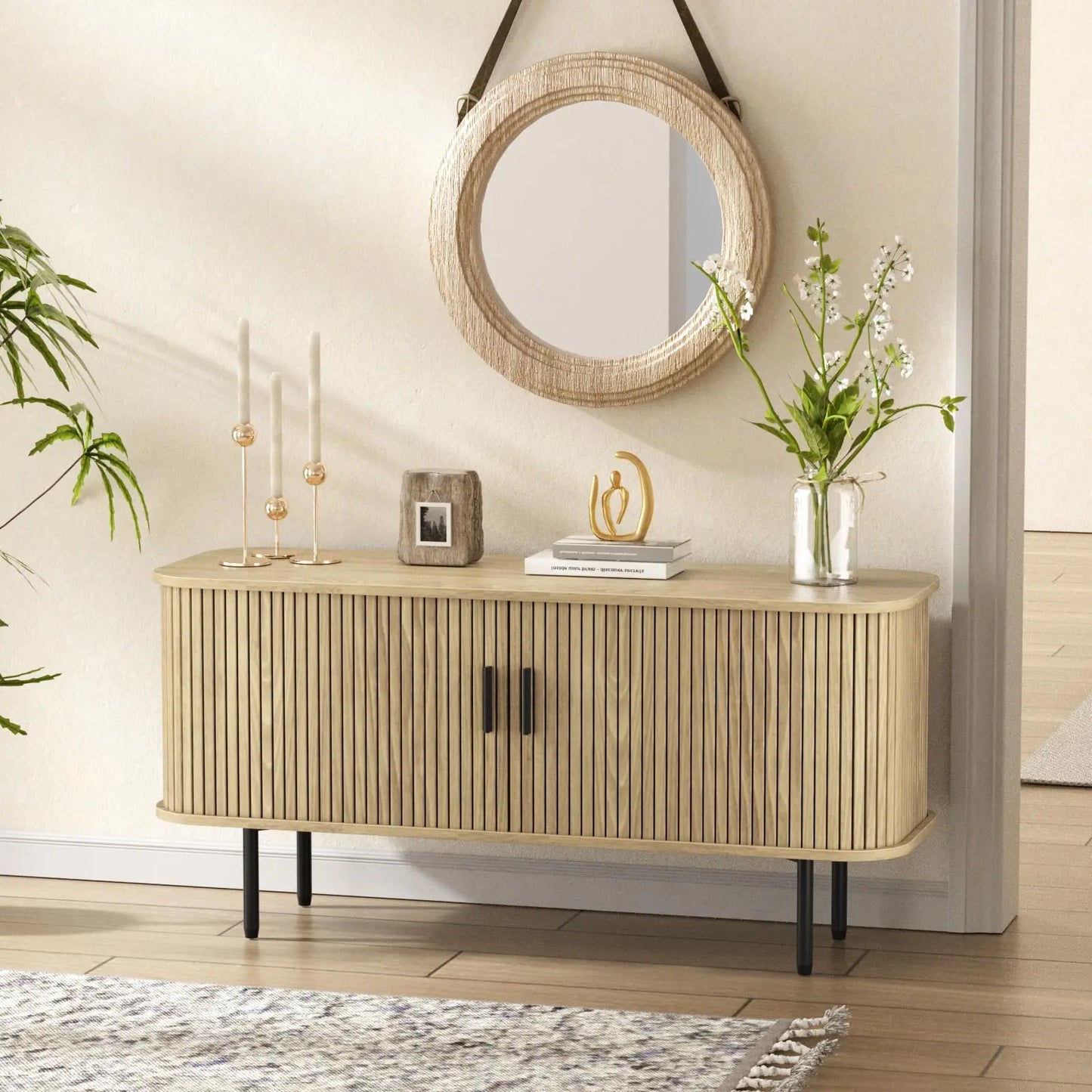 47'' Fluted Oval Entertainment Center