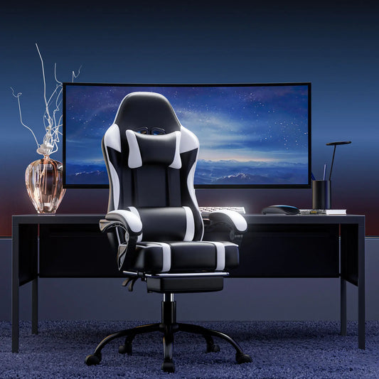 Adjustable Gaming Chair - Lumbar & Leg Support