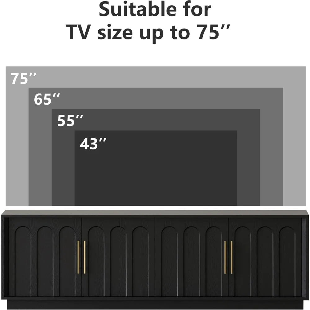 67" Modern Arched Entertainment Center