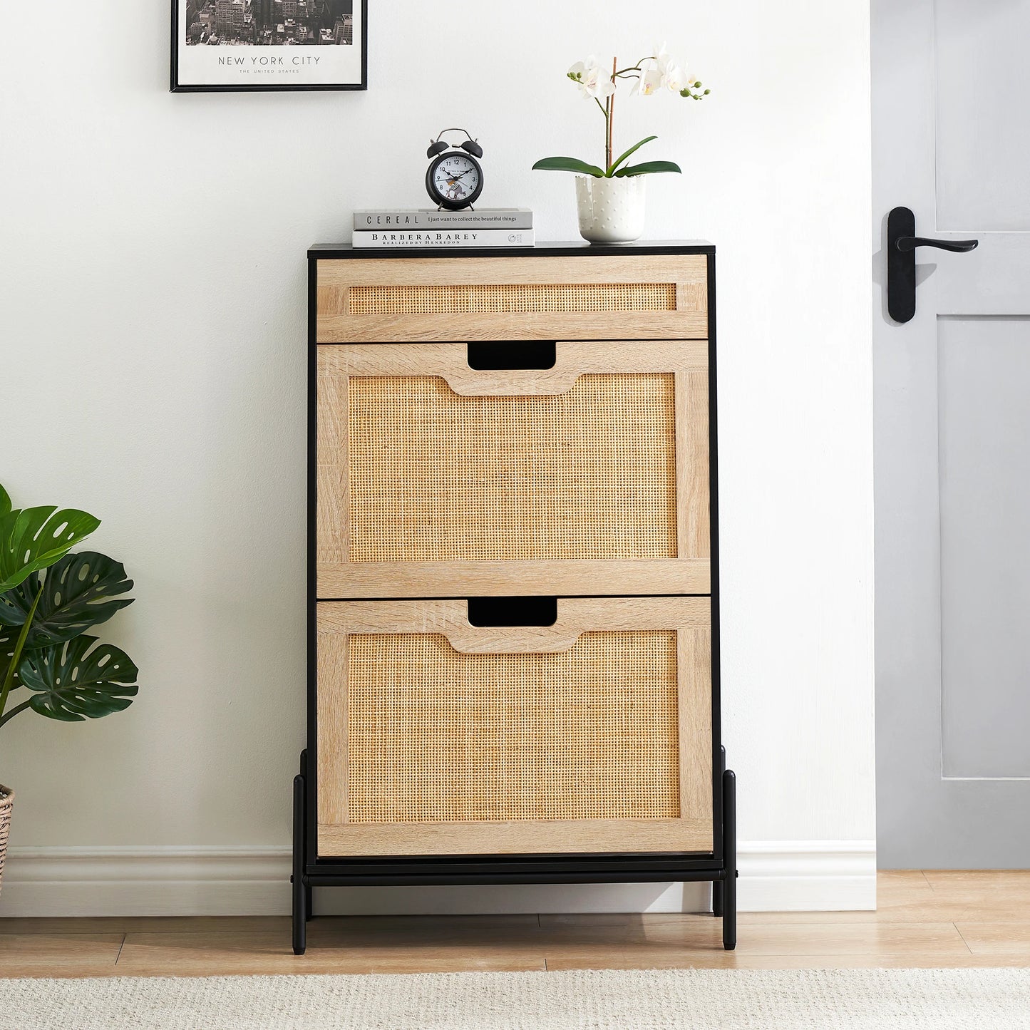Natural Rattan Shoe Cabinet