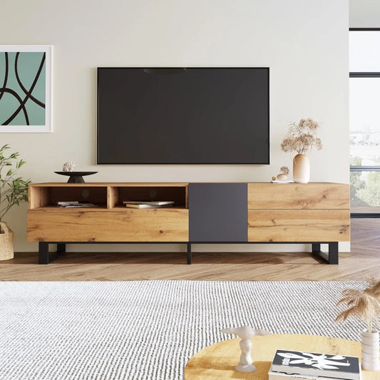 71" Modern Entertainment Center with Open Shelving