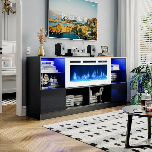 68" Fireplace & Storage Entertainment Center