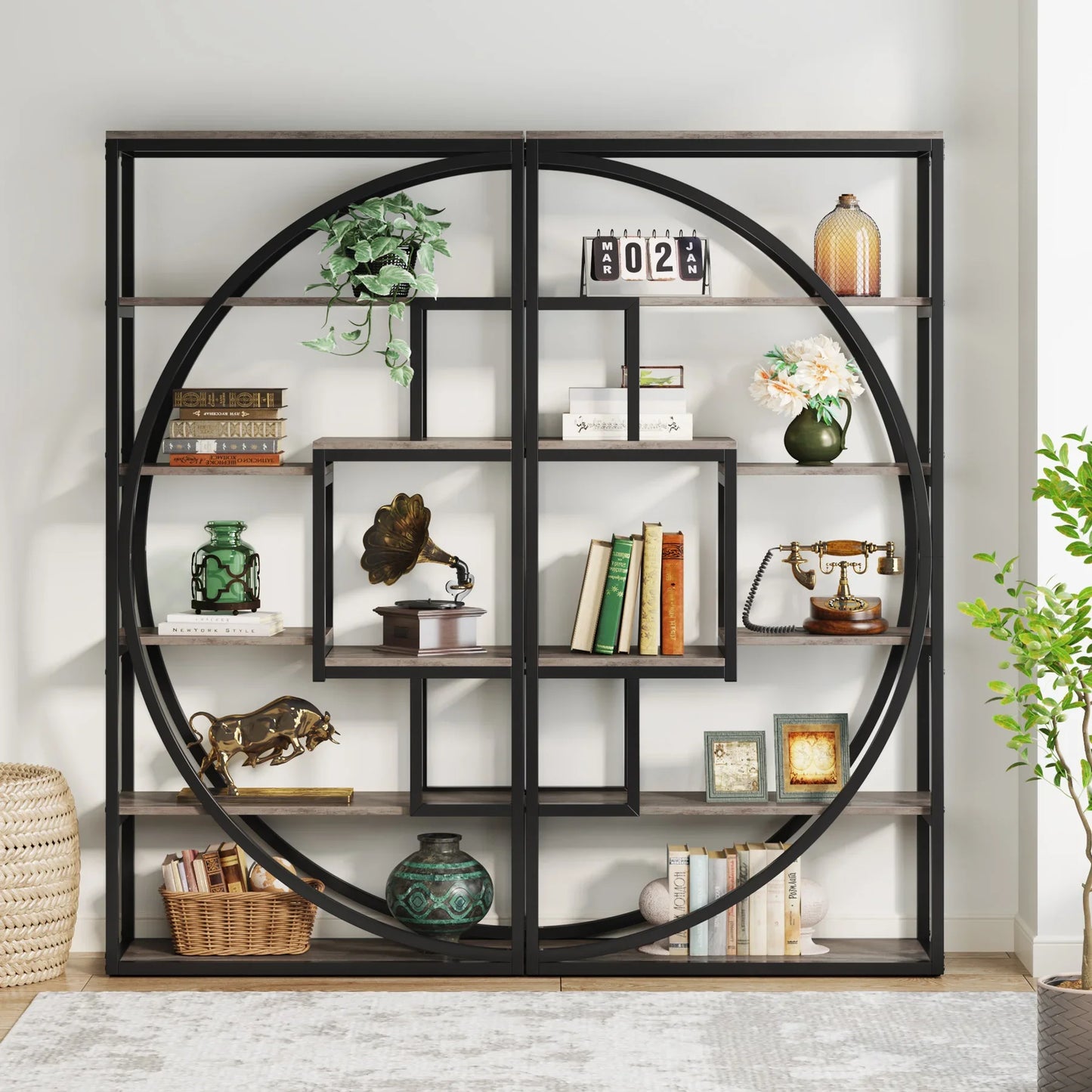71" 5 Tier Etagere Bookcase