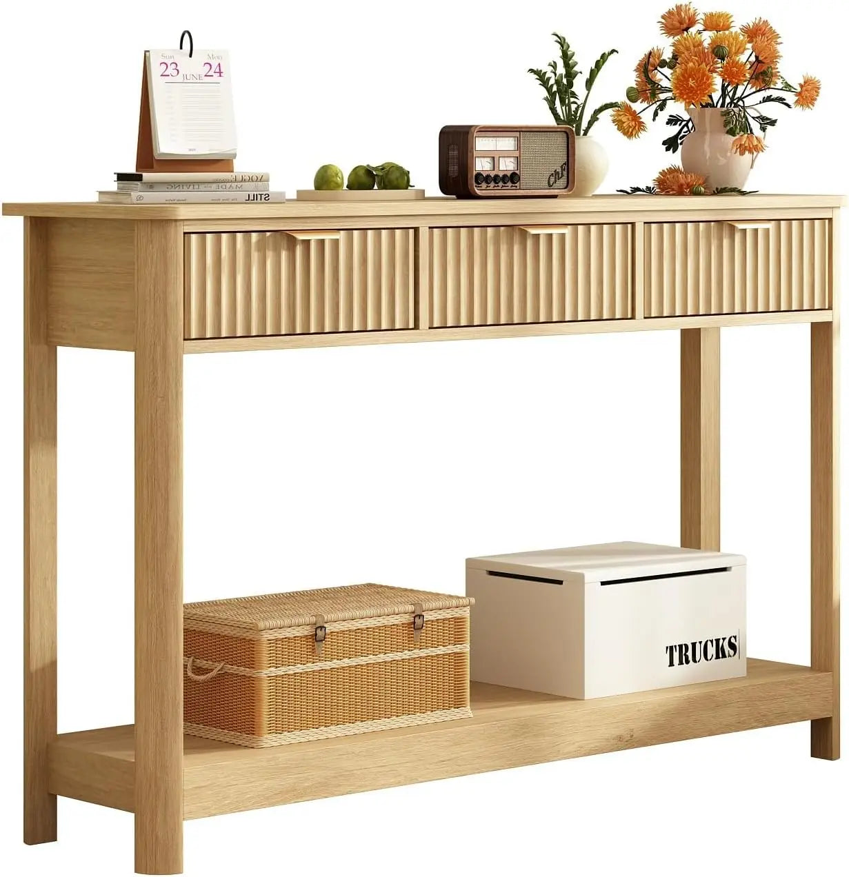 BOHO Fluted Console Table