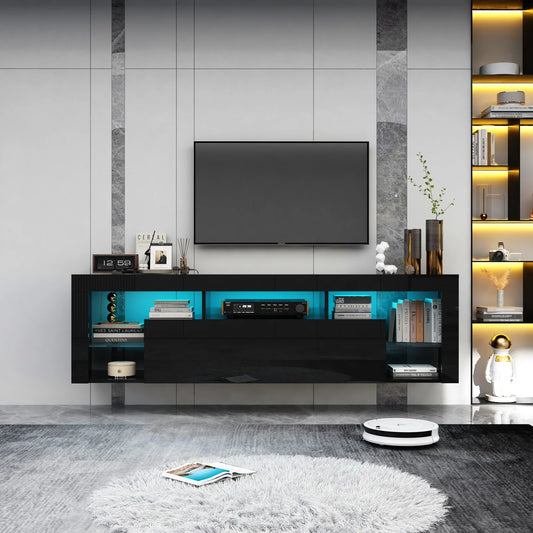 63" Floating LED Entertainment Center