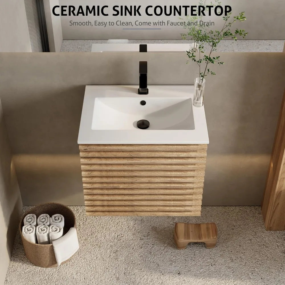 24" Floating Bathroom Vanity with Sink