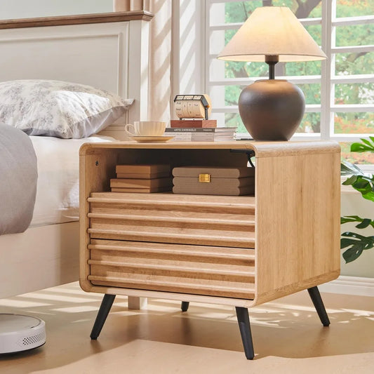 24" Mid Century Modern Fluted Nightstand