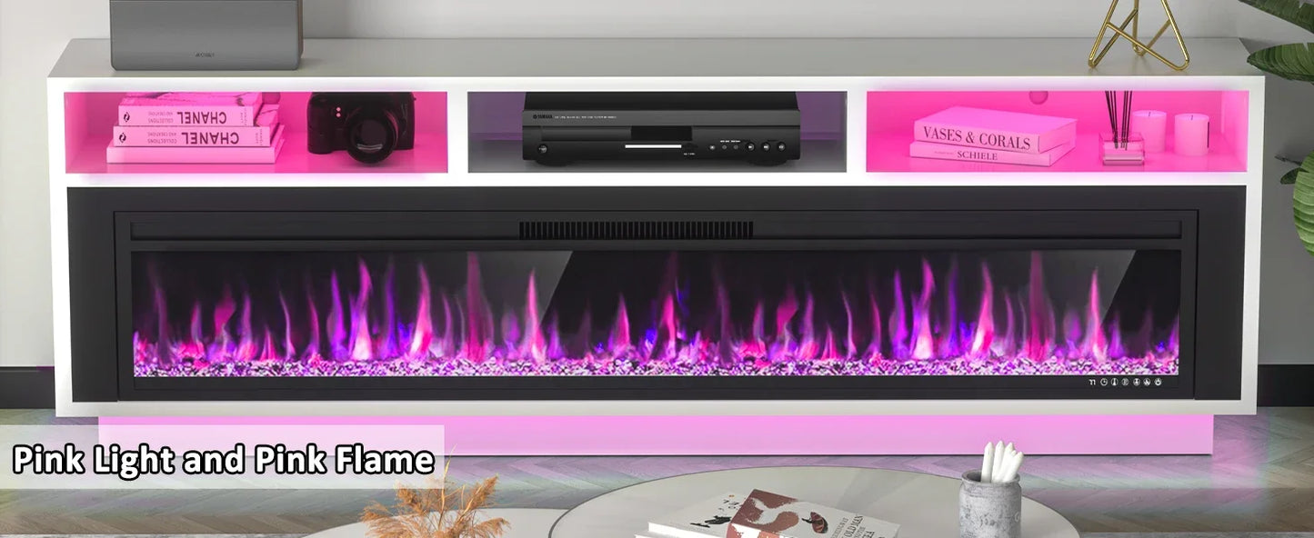 Electric Fireplace LED Light Entertainment Center