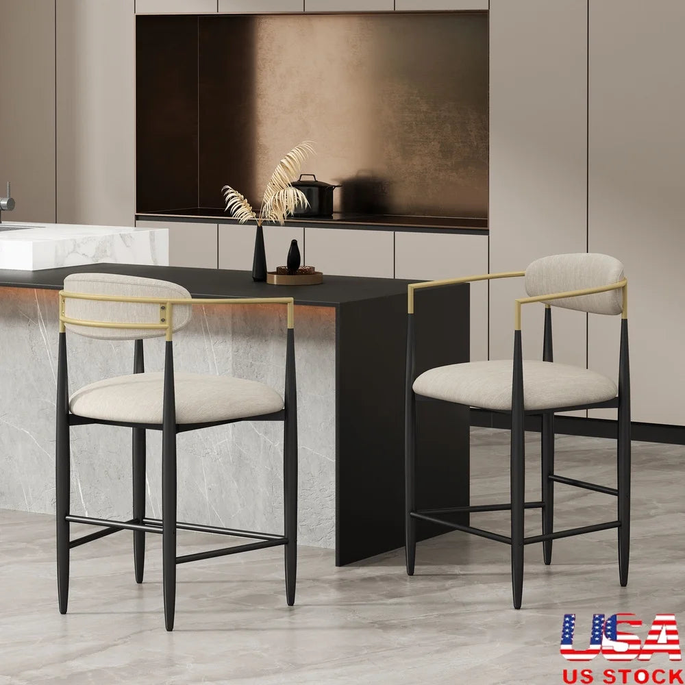 Set of 2 Modern Counter Height Barstools