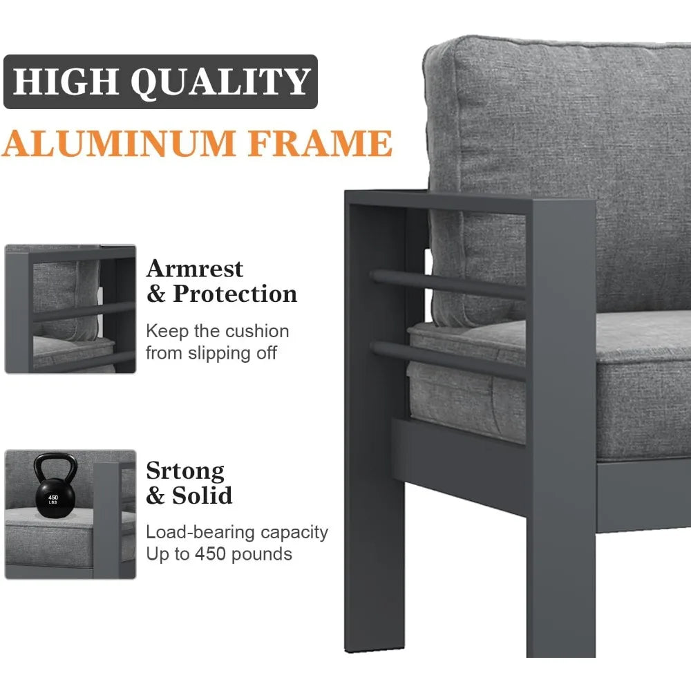5 Piece Patio Furniture Conversation Set