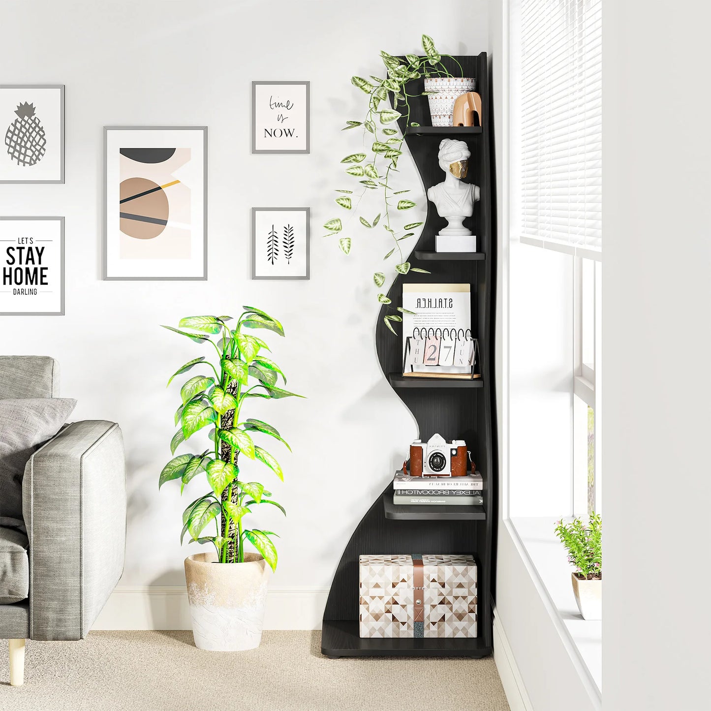 Modern Wavy Corner Shelf