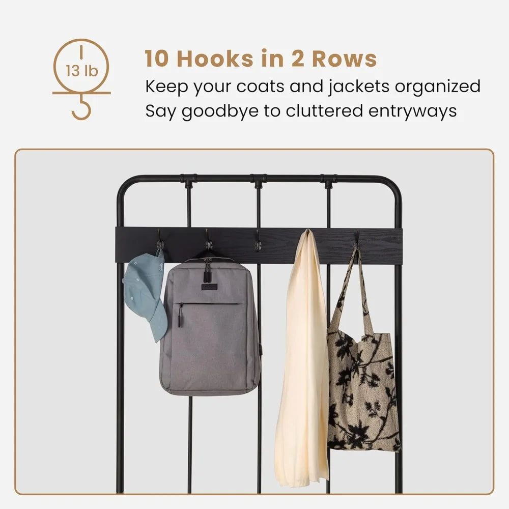 Coat Rack and Shoe Bench Storage for Entryway