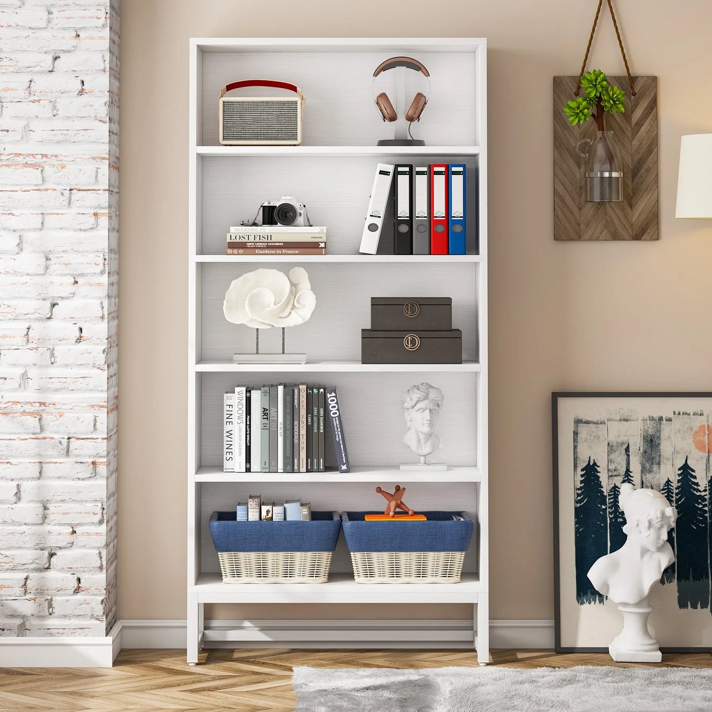 71" Bookcase with LED Lights