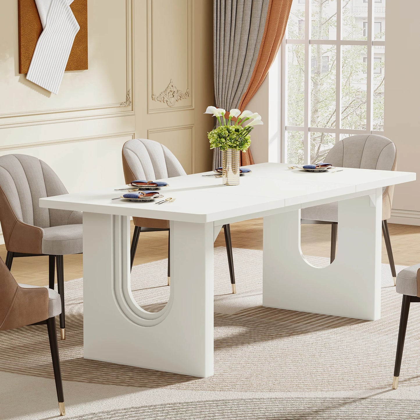 71" Modern Wood Dining Table