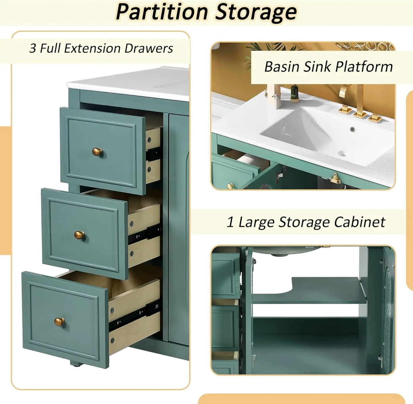 French Vinatge Bathroom Vanity with Sink