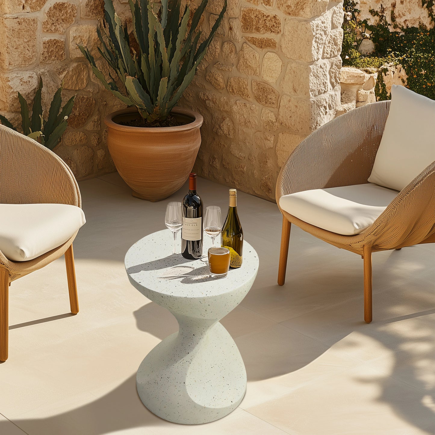 Hourglass Shaped End Table