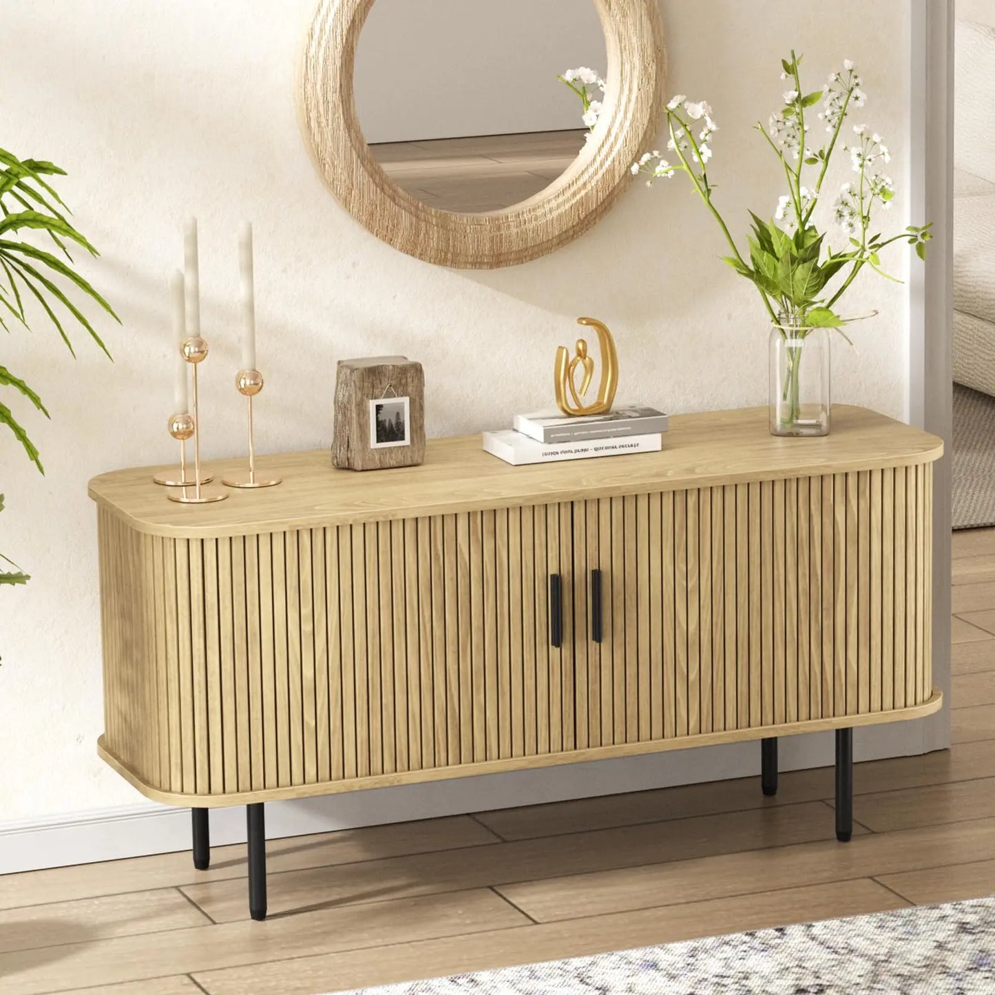 47'' Fluted Oval Entertainment Center