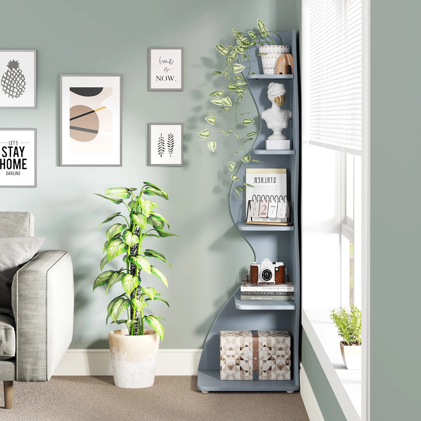 Modern Wavy Corner Shelf