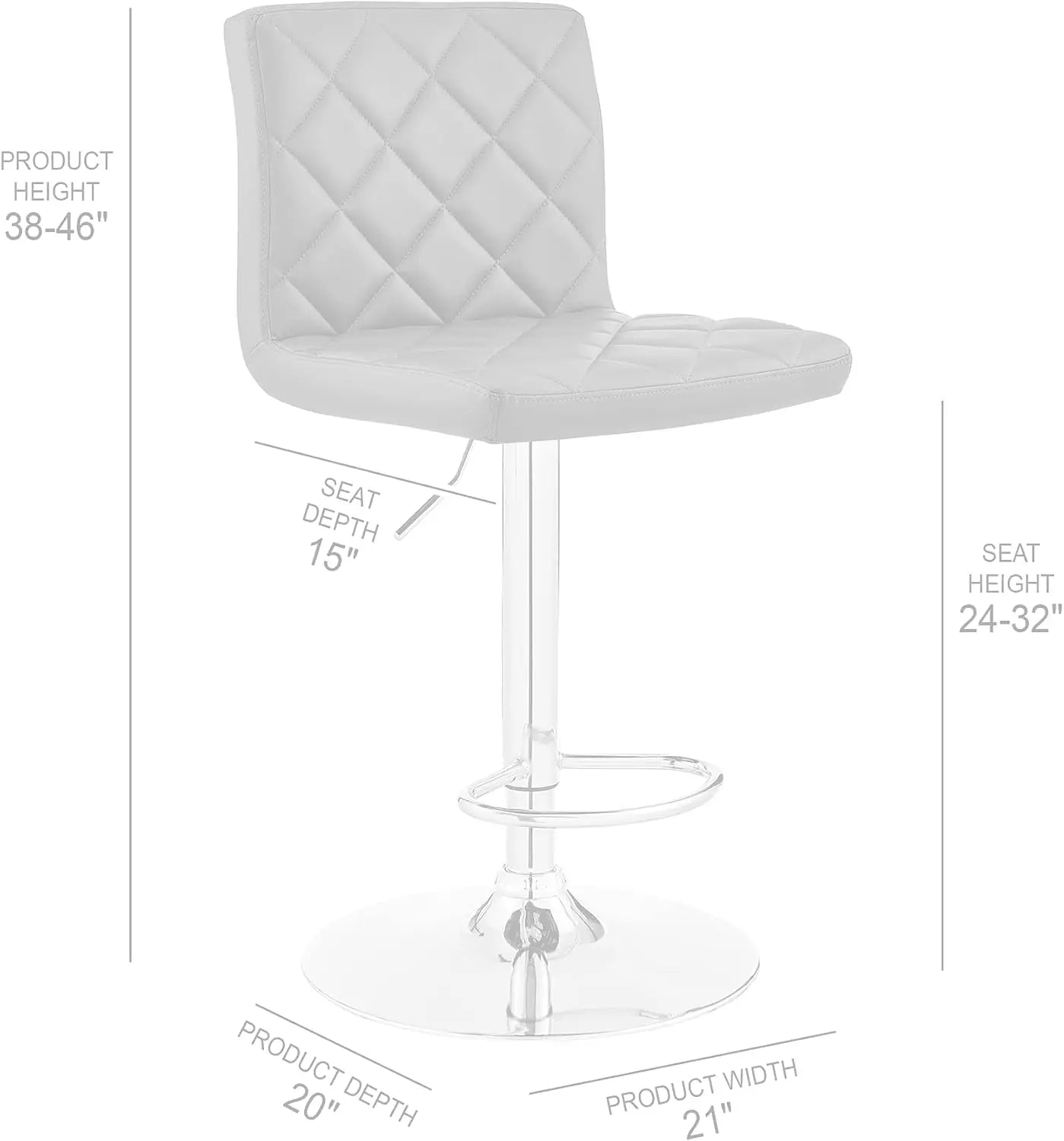 Diamond Swivel Hydraulic Bar Stools Set of 2