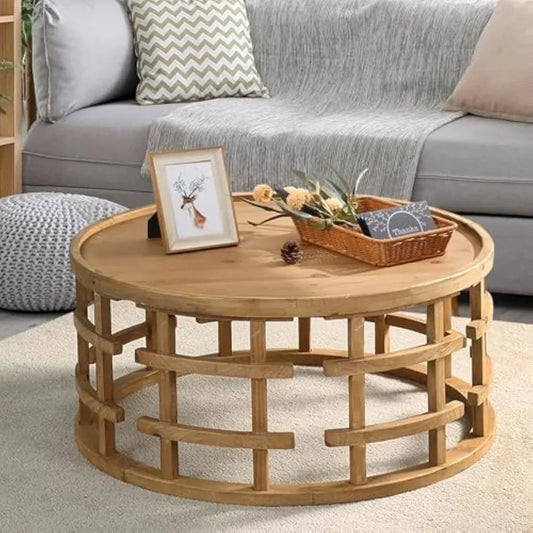 31.5" Farmhouse Round Coffee Table