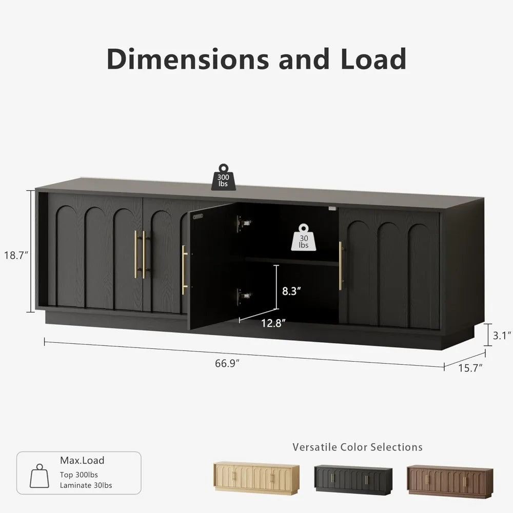 67" Modern Arched Entertainment Center