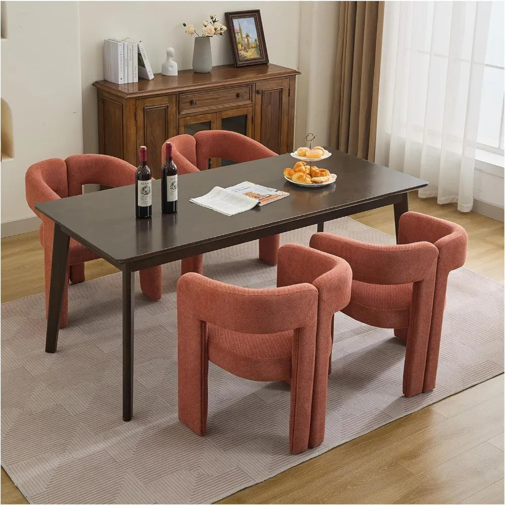 Modern Barrel Linen Dining Chairs Set of 2