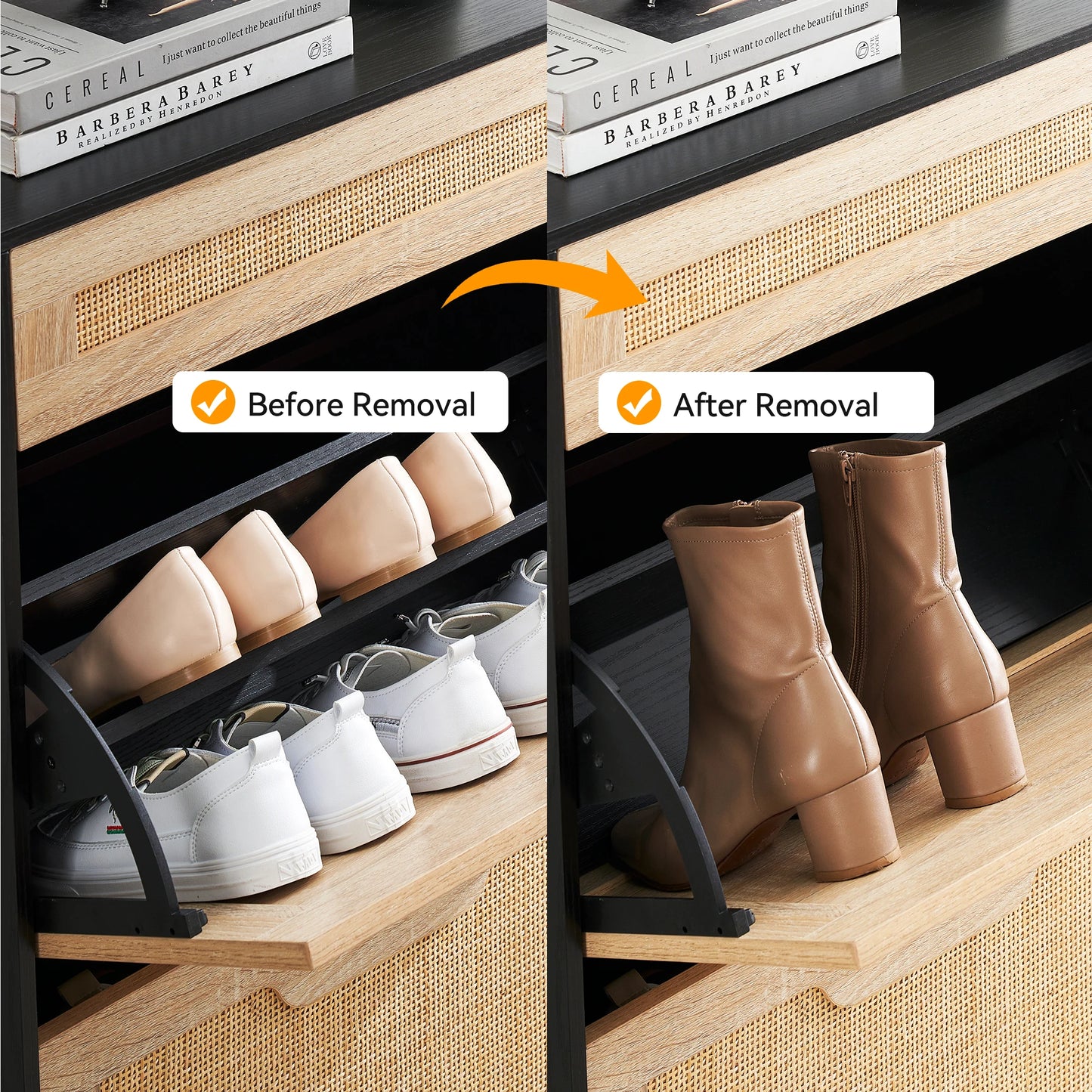 Natural Rattan Shoe Cabinet