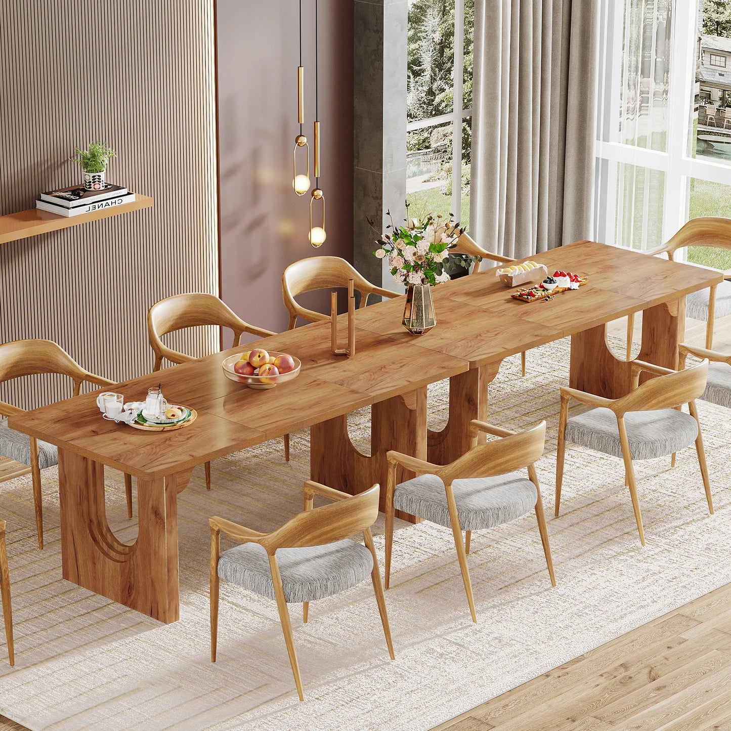 71" Modern Wood Dining Table