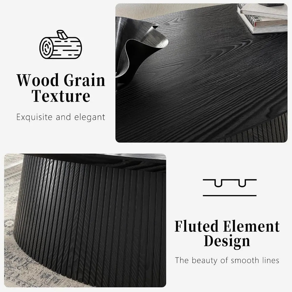Fluted Oval Coffee Table