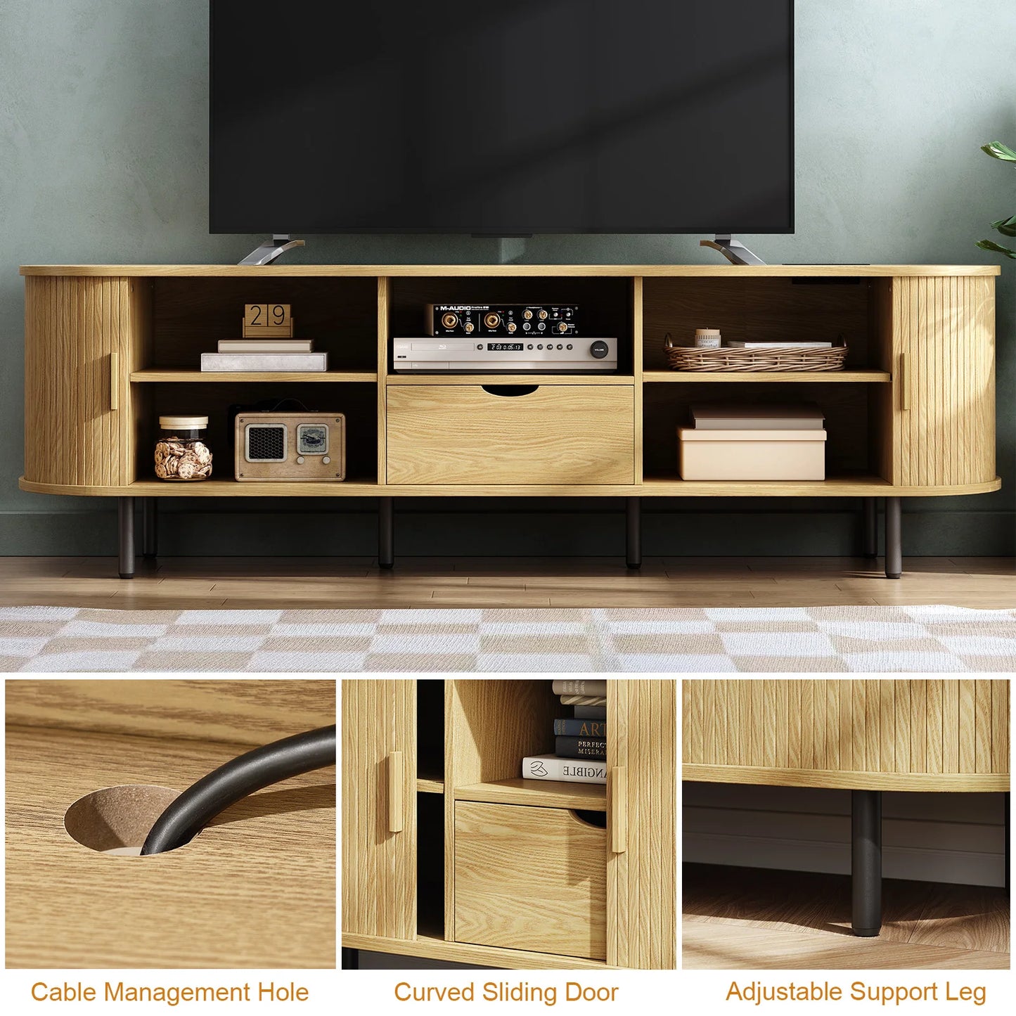 69" Mid Century Modern TV Stand